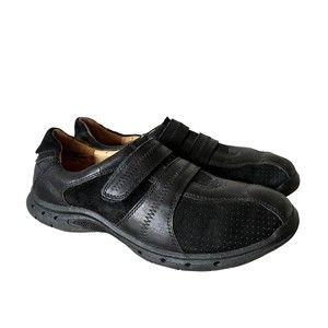 Clarks Unstructured Women's Leather Comfort Loafer Slip On Shoe Black Size 8